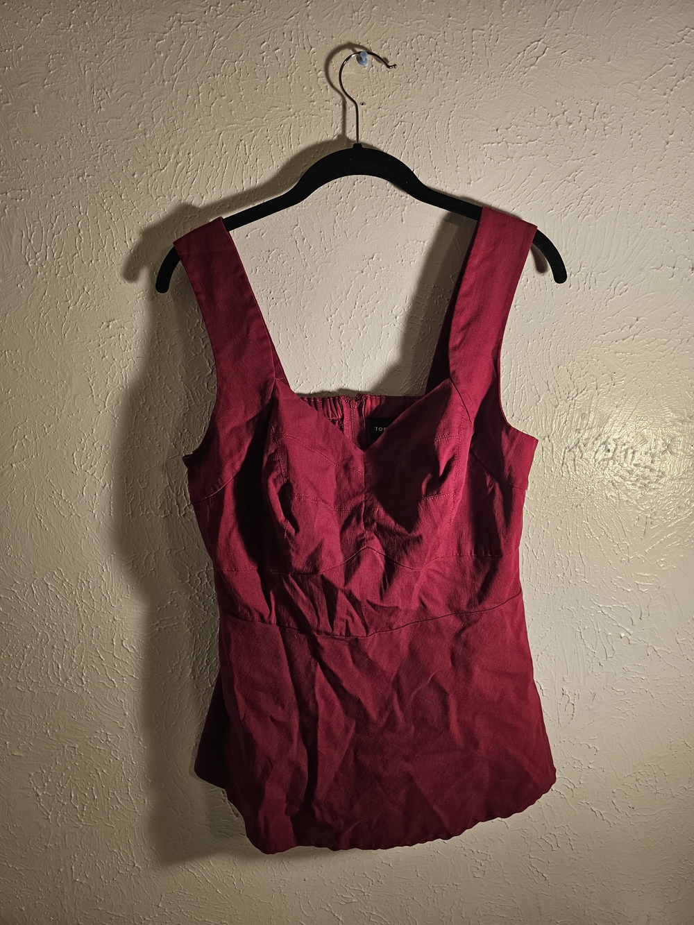 Torrid Deep Magenta / Burgundy Corset Style Peplum Tank Top - Size 0 (L/XL 12)